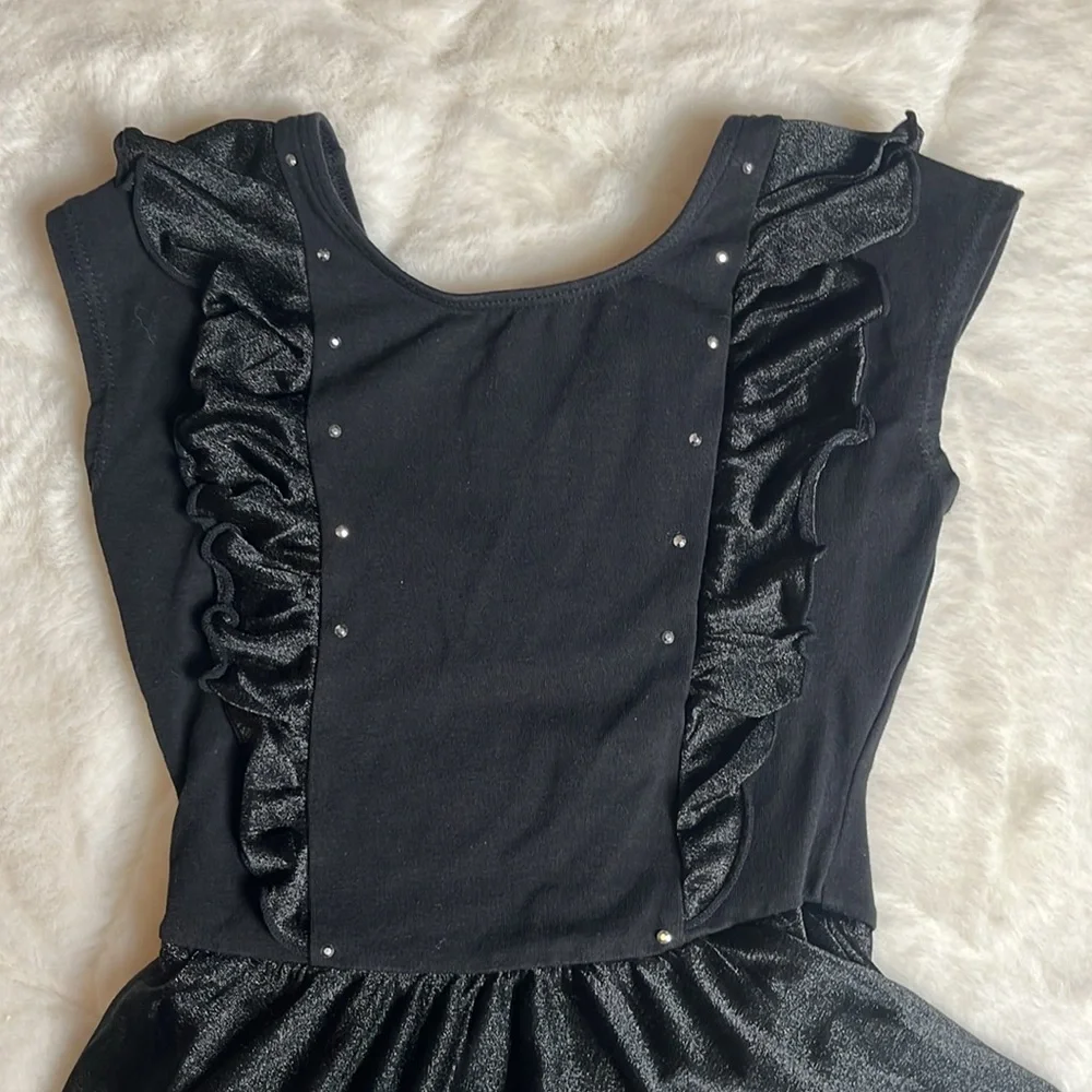 Little Girl Dance Leotard Black Soft Stretchy Size 4/5 - Picture 3 of 7
